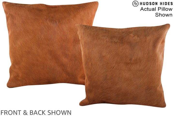 Solid Brown 20"x20" Brazilian Cowhide Pillow #A15124 by Hudson Hides