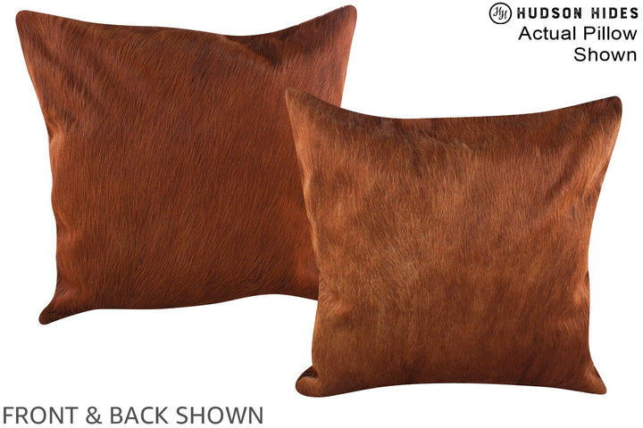 Solid Brown 20"x20" Brazilian Cowhide Pillow #A15132 by Hudson Hides