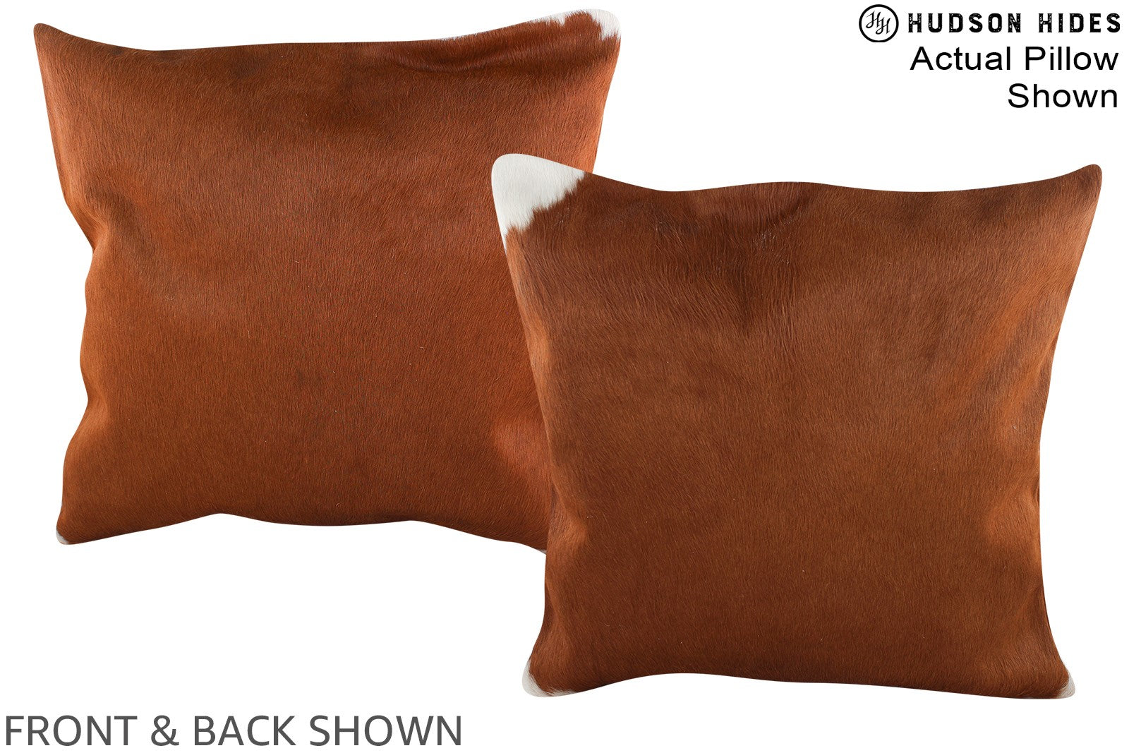 Solid Brown 20"x20" Brazilian Cowhide Pillow A15137 by Hudson Hides