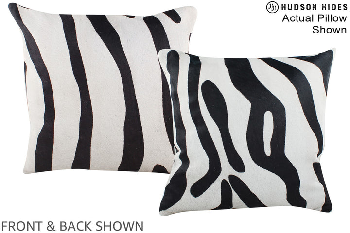 Zebra 16"x16" Brazilian Cowhide Pillow #A15324 by Hudson Hides