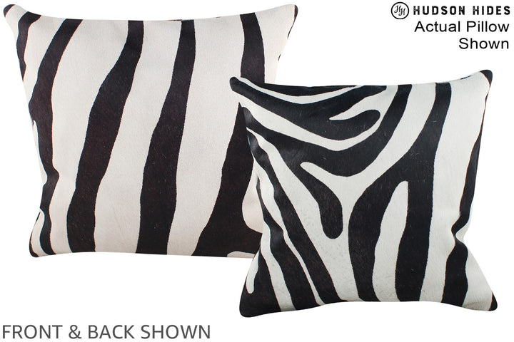 Zebra 16"x16" Brazilian Cowhide Pillow #A15328 by Hudson Hides