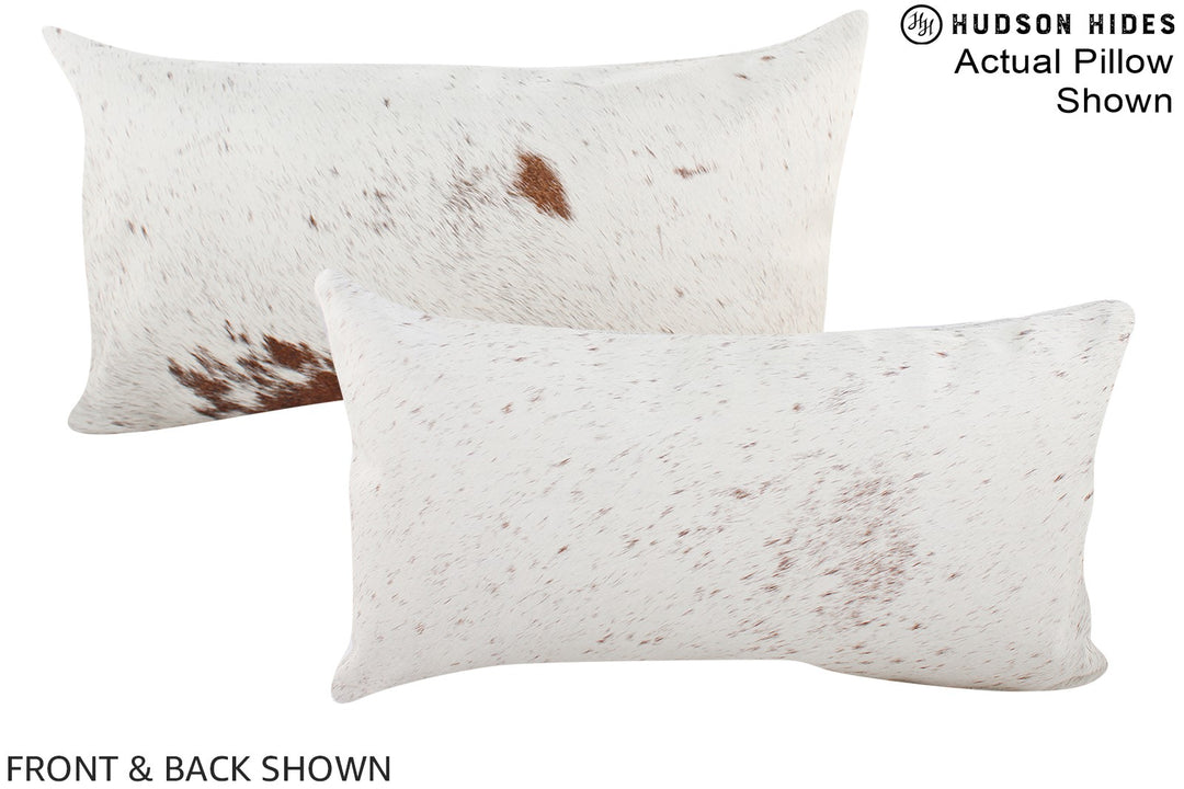 Salt and Pepper Brown 12"x22" Brazilian Cowhide Pillow #A15847 by Huds