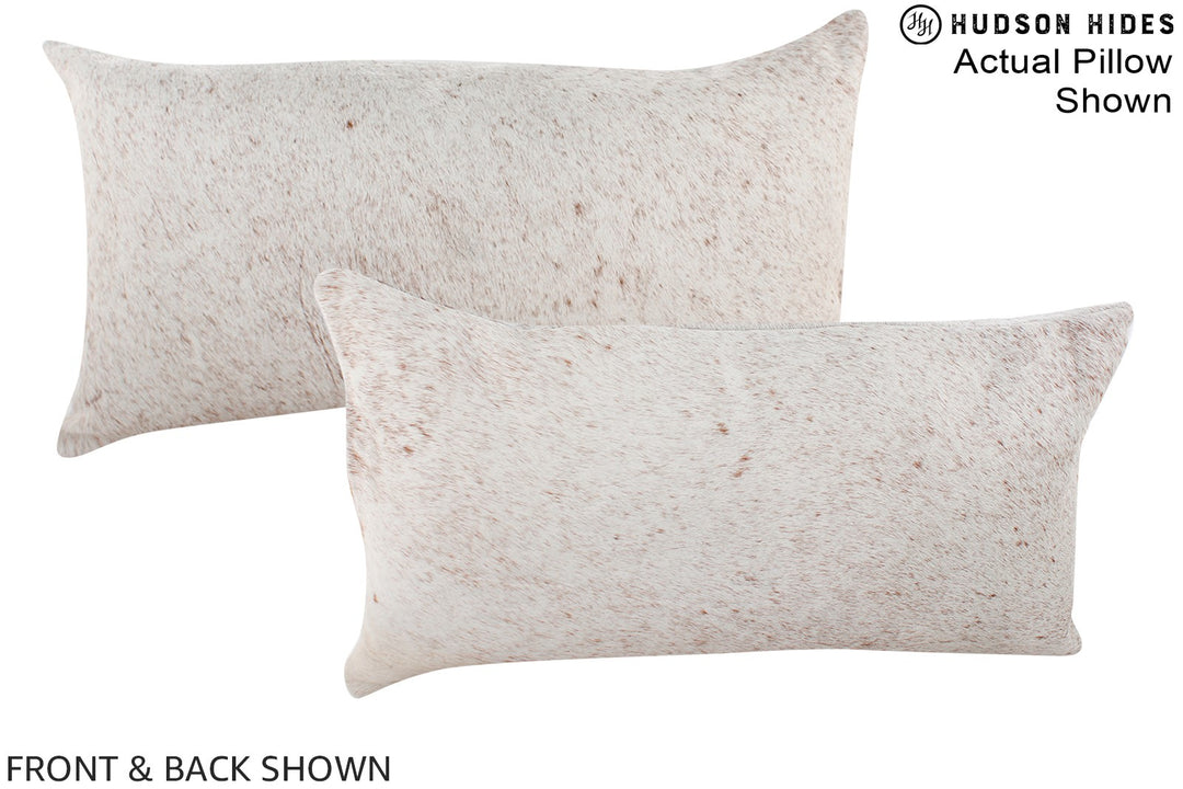 Salt and Pepper Brown 12"x22" Brazilian Cowhide Pillow #A15881 by Huds