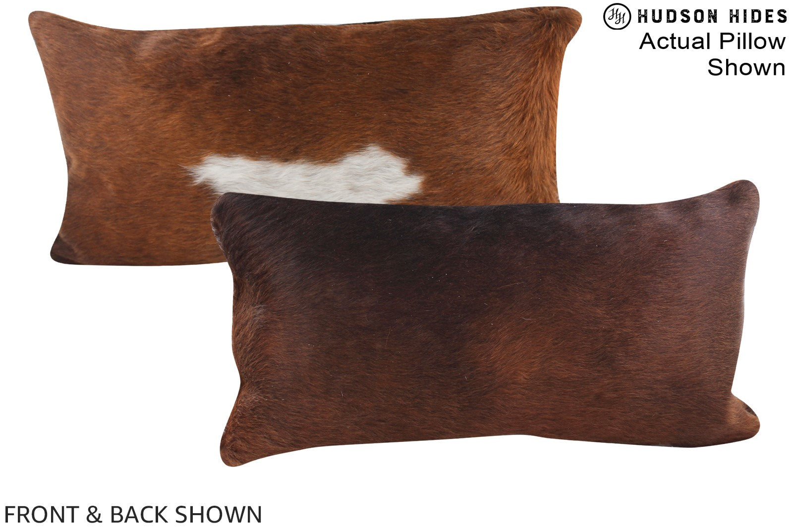 Brown and White 12"x22" Brazilian Cowhide Pillow A16007 by Hudson Hid