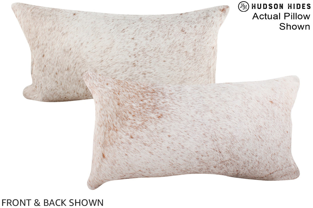 Salt and Pepper Brown 12"x22" Brazilian Cowhide Pillow #A16016 by Huds