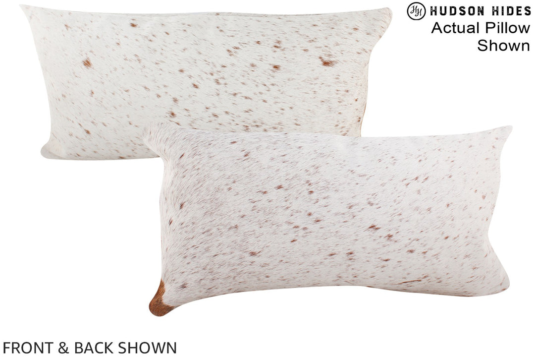 Salt and Pepper Brown 12"x22" Brazilian Cowhide Pillow #A16061 by Huds