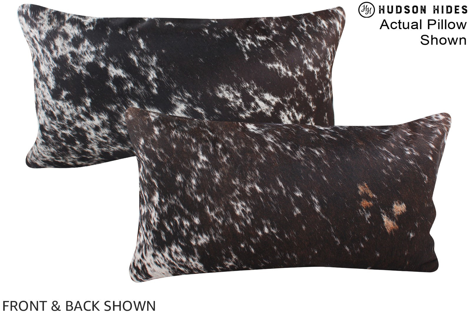 Salt and Pepper Black Cowhide Pillow #A16314