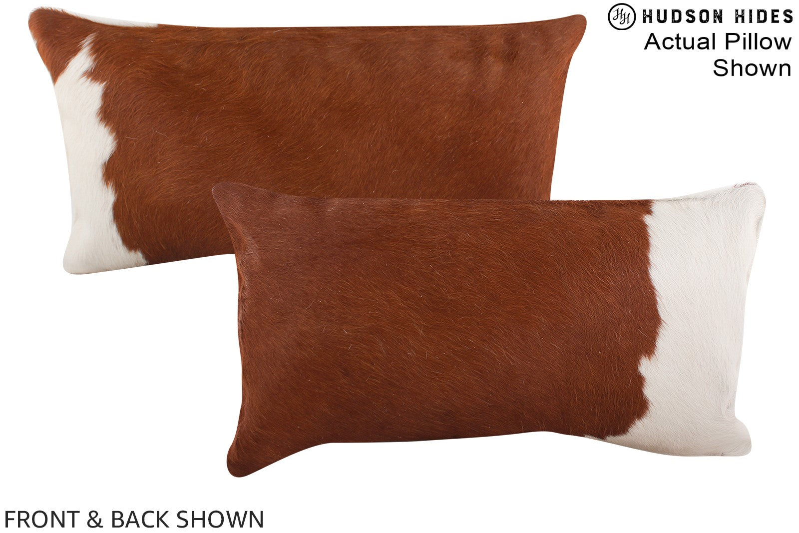 Brown and White 12"x22" Brazilian Cowhide Pillow A16325 by Hudson Hid