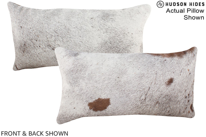 Salt and Pepper Brown 12"x22" Brazilian Cowhide Pillow #A16358 by Hudson Hides