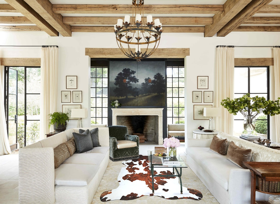 Tricolor X-Large European Cowhide Rug 7'5"H x 6'6"W #A17 by Hudson Hid