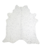 Metallic Silver White X-Large Brazilian Cowhide Rug 7'2