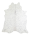 Metallic Silver White X-Large Brazilian Cowhide Rug 7'4