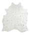 Metallic Silver White X-Large Brazilian Cowhide Rug 6'9