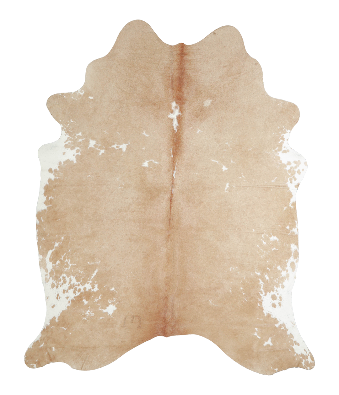 Beige and White X-Large Brazilian Cowhide Rug 7'6"H x 6'1"W #A20771 by