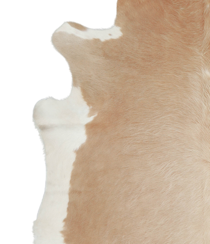 Beige and White XX-Large Brazilian Cowhide Rug 7'7"H x 6'11"W #A20901 by Hudson Hides