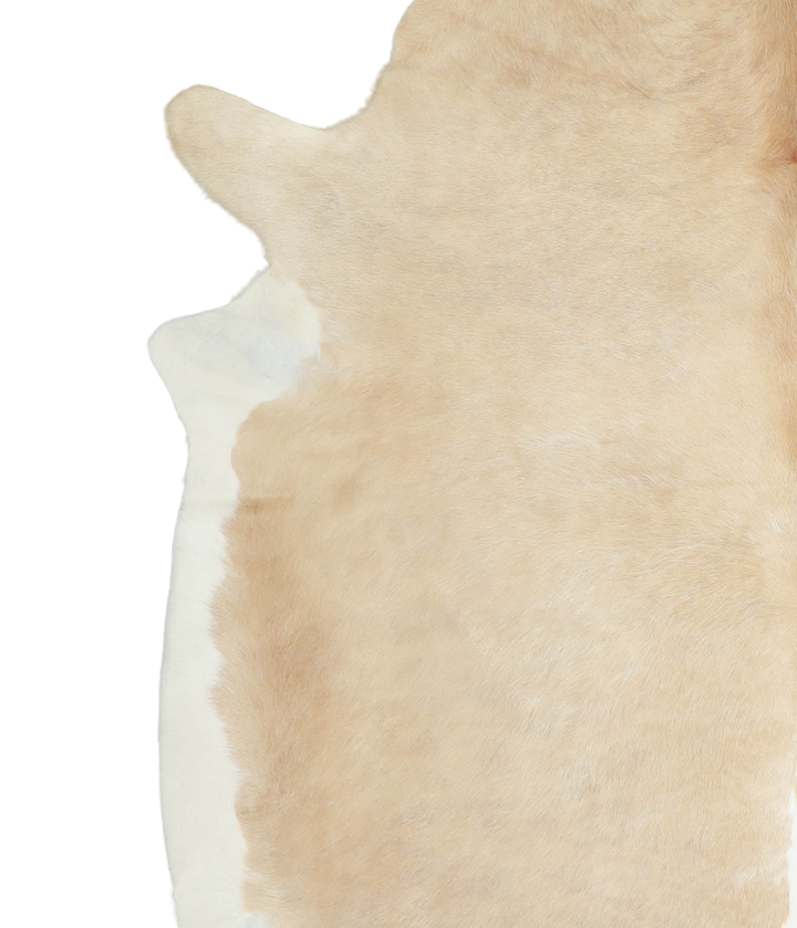 Beige and White XX-Large Brazilian Cowhide Rug 7'2"H x 7'1"W #A21054 by Hudson Hides
