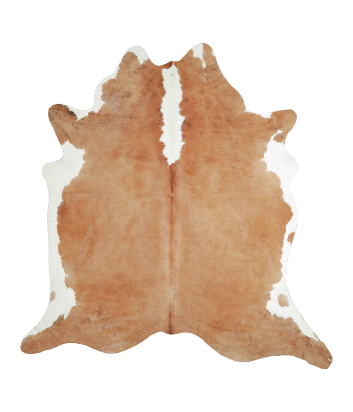 Beige and White XX-Large Brazilian Cowhide Rug 8'0"H x 7'7"W #A21066 by Hudson Hides