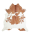 Brown and White Large Brazilian Cowhide Rug 6'5