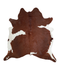 Brown and White X-Large Brazilian Cowhide Rug 6'8