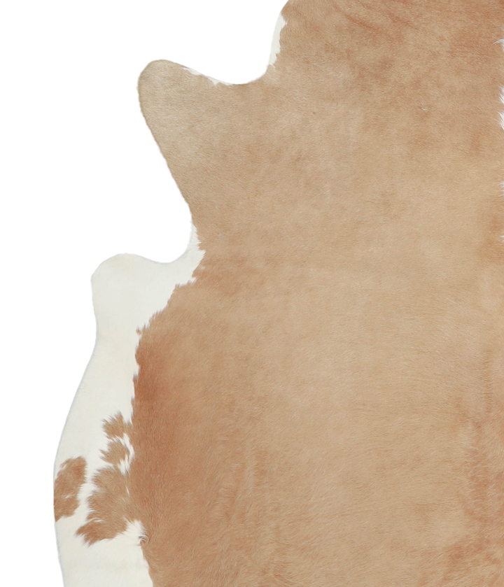 Beige and White X-Large Brazilian Cowhide Rug 7'2"H x 6'8"W #A21089 by Hudson Hides