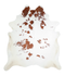 Brown and White XX-Large Brazilian Cowhide Rug 8'4
