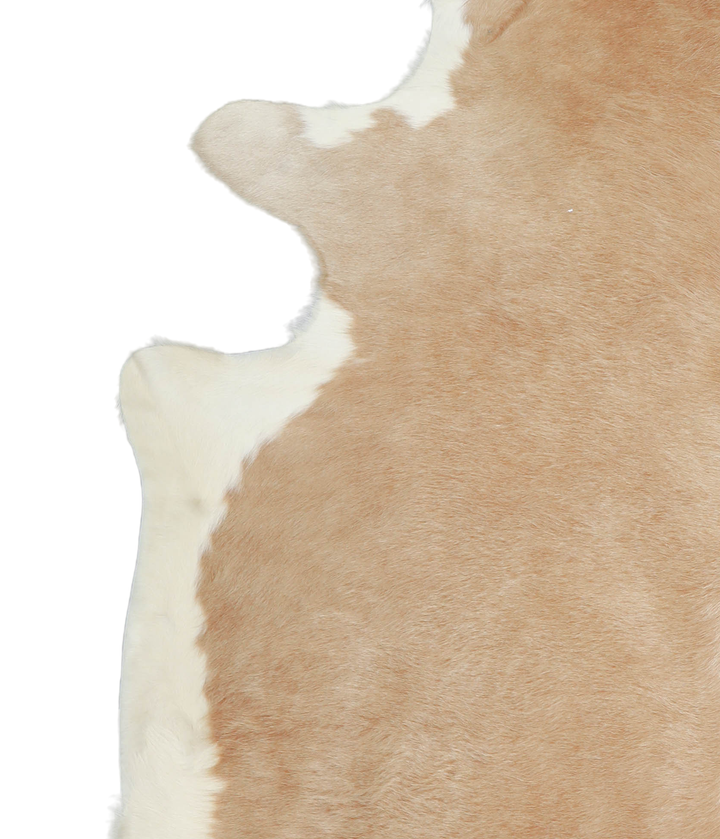 Beige and White XX-Large Brazilian Cowhide Rug 7'8"H x 6'10"W #A21156 by Hudson Hides