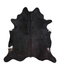 Solid Black X-Large Brazilian Cowhide Rug 7'1