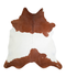 Brown and White XX-Large Brazilian Cowhide Rug 8'1