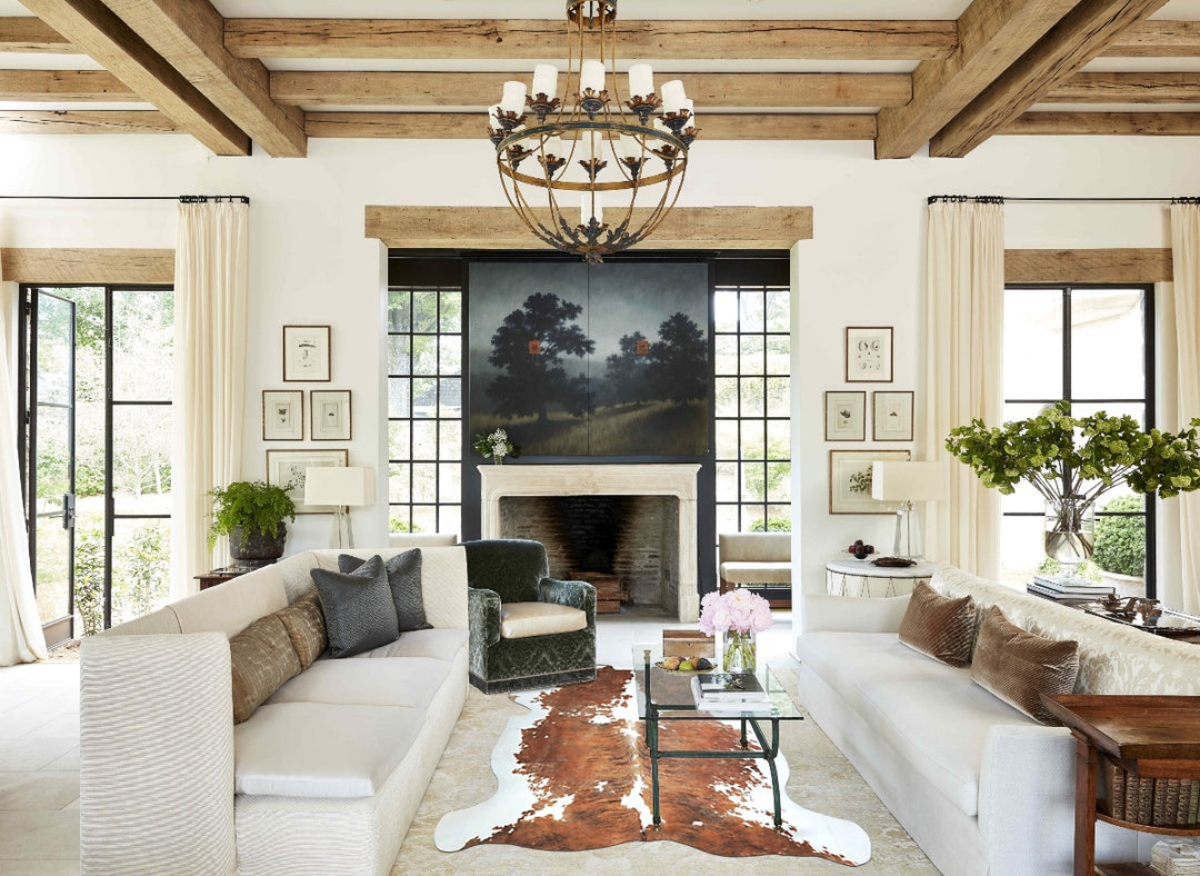 Tricolor X-Large European Cowhide Rug 7'6"H x 6'6"W #A21 by Hudson Hid