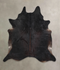 Solid Black XX-Large Brazilian Cowhide Rug 7'8