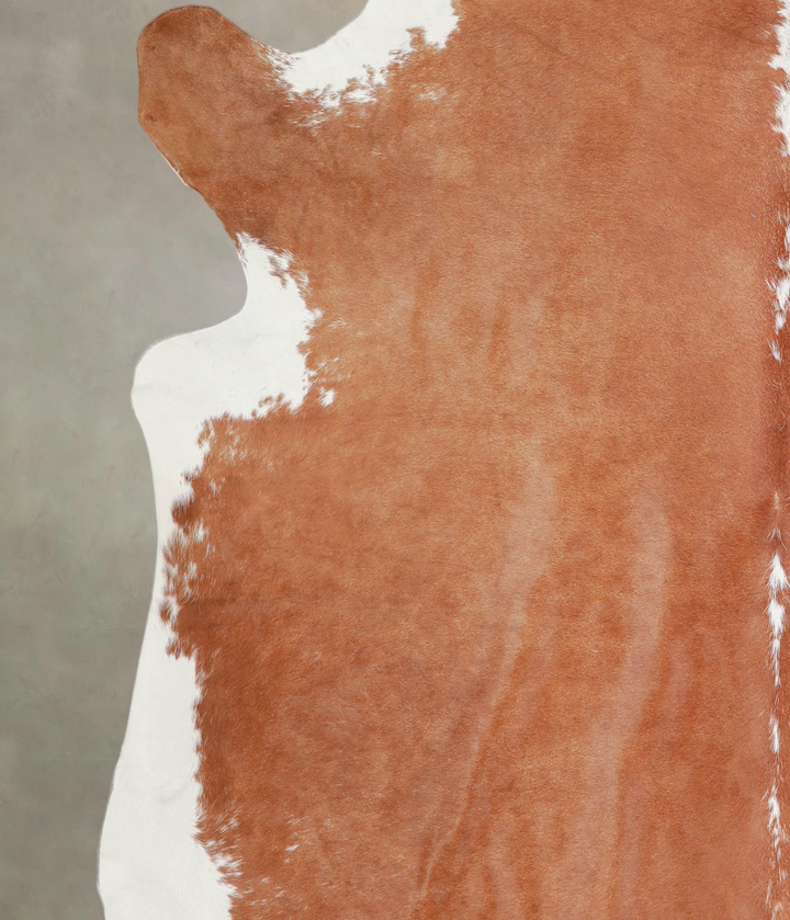 Brown and White Regular XX-Large Brazilian Cowhide Rug 7'5"H x 6'11"W #A22285 by Hudson Hides