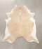 Beige and White XX-Large Brazilian Cowhide Rug 7'5
