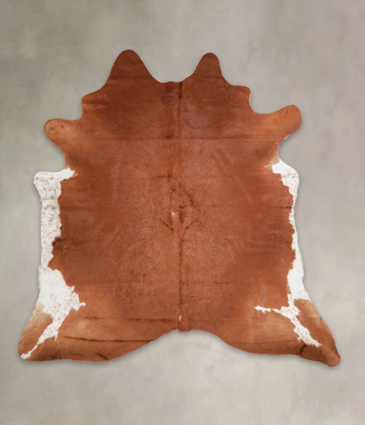 Brown and White Regular XX-Large Brazilian Cowhide Rug 7'2"H x 7'2"W #A23055 by Hudson Hides