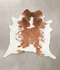 Brown and White XX-Large Brazilian Cowhide Rug 7'1