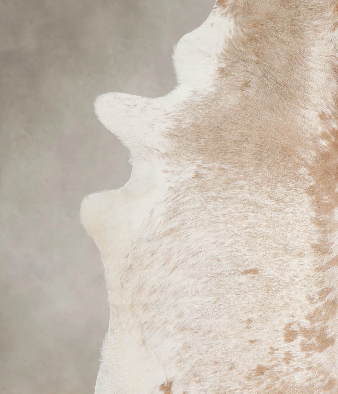 Beige and White XX-Large Brazilian Cowhide Rug 7'5"H x 7'4"W #A23298 b