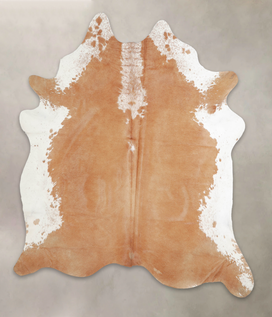 Beige and White X-Large Brazilian Cowhide Rug 7'4"H x 6'2"W #A23717 by