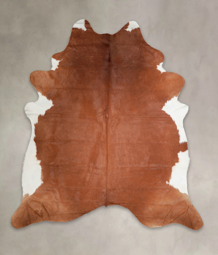 Brown and White Regular XX-Large Brazilian Cowhide Rug 7'11"H x 7'2"W #A23889 by Hudson Hides