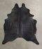 Solid Black XX-Large Brazilian Cowhide Rug 7'7