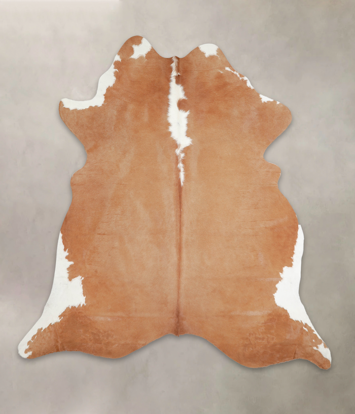 Beige and White XX-Large Brazilian Cowhide Rug 7'9"H x 7'2"W #A24102 by Hudson Hides