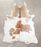 Beige and White X-Large Brazilian Cowhide Rug 7'8