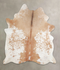 Beige and White X-Large Brazilian Cowhide Rug 7'3