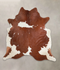 Brown and White XX-Large Brazilian Cowhide Rug 7'3