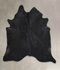 Solid Black XX-Large Brazilian Cowhide Rug 7'5