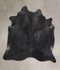 Solid Black X-Large Brazilian Cowhide Rug 7'1