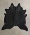 Solid Black XX-Large Brazilian Cowhide Rug 7'7