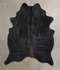 Solid Black X-Large Brazilian Cowhide Rug 7'6