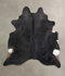 Solid Black XX-Large Brazilian Cowhide Rug 7'5