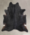 Solid Black X-Large Brazilian Cowhide Rug 7'6