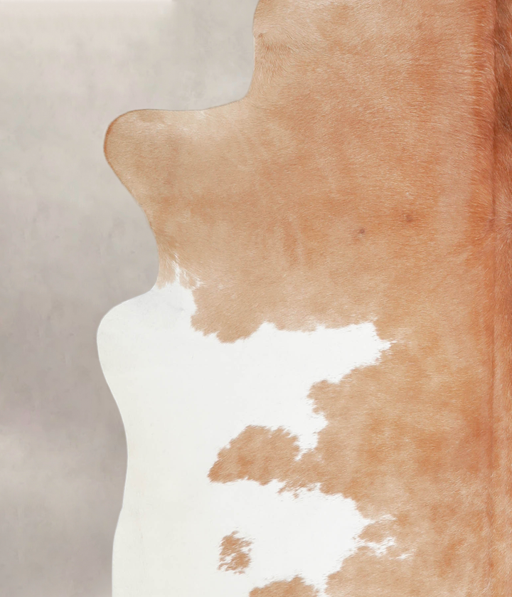 Beige and White X-Large Brazilian Cowhide Rug 6'10"H x 6'4"W #A25169 by Hudson Hides
