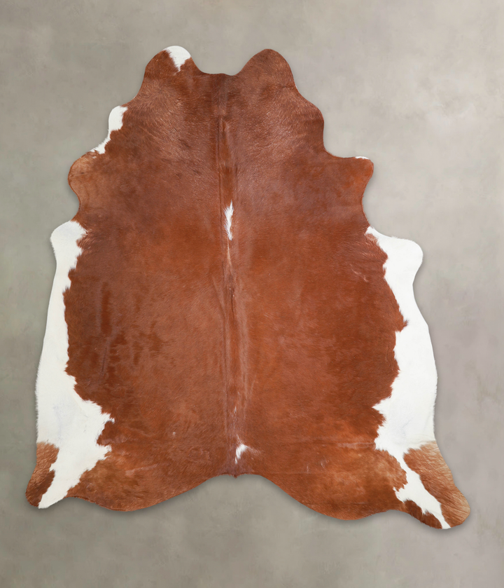 Brown and White Regular XX-Large Brazilian Cowhide Rug 7'7"H x 6'11"W #A25192 by Hudson Hides